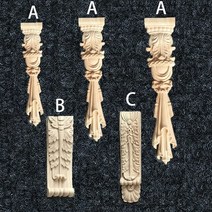 주방 악세사리 2개/몫 Unpainted Solid Rubber 나무 유럽 Carved Corbel acantus Long Type, 한개옵션1, 01 A H30W6T1.5mm