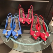 제시뉴욕 4컬러 큐빅리본 뾰족 슬링백 M9W5-AE9310