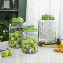 플라라 수도꼭지 효소병 담근주병 과일청 수제청 담근주 유리병 용기 5L 10L, 과실주병 5L