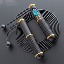 2in1 스마트 카운터 줄없는 줄넘기 홈트 실내 노라인 무선 디지털 줄넘기, 04.스마트카운터 줄넘기, 블랙 옐로우