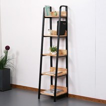 참죽나무 원목 사다리 선반 5단 400 (착한가격), 블랙