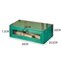 JINGHENG 빈티지 미니수납장 3종, 유리 서랍단추-지중해블루