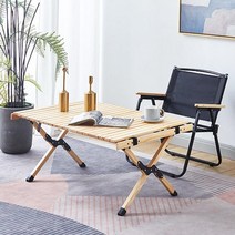 캠핑 롤 테이블 M 야외 아웃도어 차박 감성 우드 원목 소나무 접이식 폴딩 식탁