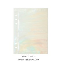 SKYSONIC Papeleria A5 바인더 링 하드 커버 수집 책 진주 하트 저널 리필 붕대 엽서 스티커 스티커 홀더, 10 Laser 1 gird-10pc