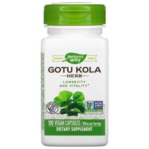 Natures Way Gotu Kola Herb 네이쳐스웨이 고투 콜라 허브 475mg 100 캡슐, 1개, 기본