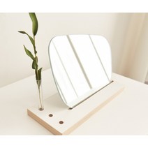 두께있는 무프레임 디자인 화장대 거울+받침세트(6종) 학생용 예쁜 수납 큰, 페블/받침 트루월넛