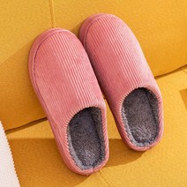 숄뱅 양털 코듀로이 슬리퍼 털 슬리퍼 거실화 실내화 방한화, 핑크, 1개