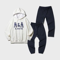 앨빈클로 SET A&A 와플 배색 후드티 무지 조거/미와이드 팬츠 셋업 - MULTI AVH865_PAN1740/42