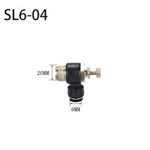 에어 레귤레이터 수분분리기 HEBAI SL 4MM 6MM 8MM 빠른 연결 공압 피팅 M5 1 8 4 3 2 공기 속도 조절 밸브 스로틀 187366, SL6-04