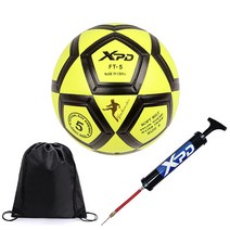 XPD 축구공 5호 + 공가방 + 공펌프 무봉제 공식구, 축구공(연두)+공펌프+공가방