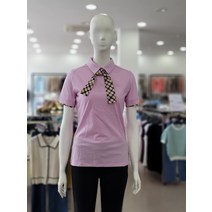 닥스 골프 여성 S/S 핑크 스트랩 면 혼방 반팔 티셔츠WNTS 1B002P1