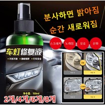 2개/4개/6개/8개 자동차 전조등 리뉴얼 복원제 헤드라이트복원 자동차 헤드램프 스프레이 복원, 150ml*8, 2개