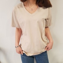 상상그이상 프리미엄 사계절 변형없는 브이넥 구제 워싱 반팔면티 반팔 티셔츠