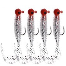 jyj 3.5g jig hook with 6cm soft tail lure bait worm maggot 실리카 낚시 도구 grub bait for 낚시 퍼치 태클, 투명한, 가방 3개