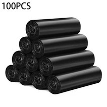 착한비닐 생분해비닐 쓰봉 100 pcs 가사 일회용 플라스틱 홈 스토리지 5-7 l 주방 블랙 농축 프라이버시 애완 동물 생분해 성, 휴대용 쓰레기 봉투, 45x50cm, 0.9천