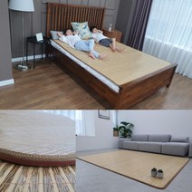 러그몬스터 최상급 한일 국산 오너대자리 슈퍼싱글 1인용 100x200 침대 거실 돗자리 가시없는 튼튼한 여름 쿠션 담양 대나무 원목 카페트, 국산 프리미엄 쿠션 오너대자리