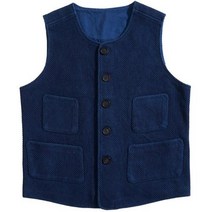 검도복 하카마 검도도복 도복 남자 인디고 조끼 프랑스 빈티지 무거운 무게 두꺼운 검도 패브릭 양복 블루 염색 멀티 포켓 정장 가을 캐주얼 코트