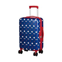 산리오 일본 정품 헬로 키티 마린 패턴 리본 기내용 하드 캐리어 여행가방 블루