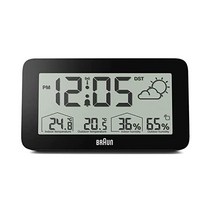 실내 및 실외 온도 디스플레이 습도 예보 검은색 경보음 모델 BC13BP-DCF가 포함된 브라운 Braun Digital Weather Station 무선 제어 DCF(중앙