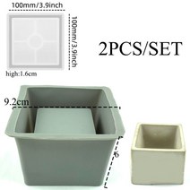 캐릭터 선물 비누 실리콘 방향제 석고 몰드 틀 금형 Diy 콘크리트 양손 냄비 즙이 많은 화분 점토 시멘트 diy 홈 정원 크리 에이 티브 화분, 1-정사각형 세트