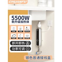 순간온수기 샤오미 전기온수기 가정용 미니 온수기 순간, 단일사이즈, 5500W(실버) + 일반 정션박스