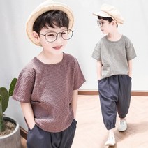 시골스타일 거즈면 시원한 상하복세트 등하원룩