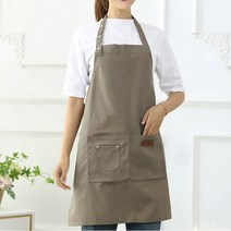 브라운 똑딱이 목걸이형 생활방수 홀앞치마 한식앞치마 도예앞치마 요양사앞치마 꽃꽂이앞치마, 단품, 단품