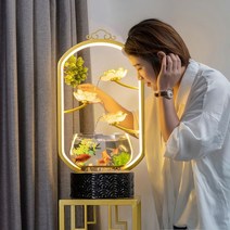 물흐르는 장식품 거실어항 사무실입구 한옥 고풍 인테리어 무드등 조명 도자기 연꽃, 2