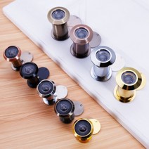 도어 뷰어 26mm 방범 캣츠아이 유리 렌즈 내부 커버 차단 훔쳐 보기 방지 사생활 보호 덥개 길이 조절 가능 미세 나사, B_골드