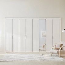 [한샘] 우노 거울 붙박이장_고급형(18종/택1), A형:크림화이트