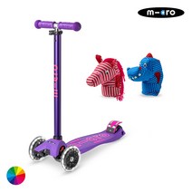 마이크로킥보드_맥시T 디럭스 LED + 인형 세트, 공룡, 핑크