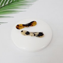 프랑스핀 호피 초미니 옆머리 5 cm 둥근 리본 헤어 집게핀