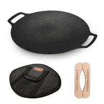 자이글 그리들(38cm)+전용가방+손잡이 국내산 인덕션 코팅팬 만수용량 2.5L 4-5인용 구이 전골 겸용, 그리들38cm+가방+손잡이+그리들집게