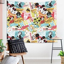 디즈니 미니 미키마우스 태피스트리 월카펫 행잉 애니멀 폴리에스테르 패브릭 침실 데코레이션 히피 월 담요 벽장식