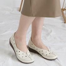 지쎄수제화 써클 펀칭 플랫슈즈