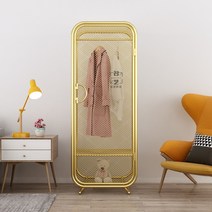 캐비넷철제장수납장 거실관물대 이케아 미닫이수납장 금속 빨간색 도 옷장 단철 린이 침실 경제 작은 아파트 북유럽 가벼운 고급 류 캐비닛 가구, 금발 60*50*170 (싱글보드, 문, 짐을 싸다