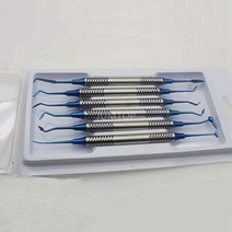 6pcs 치과 복합 수지 필링 주걱 티타늄 도금 헤드 수지 필러 두꺼운 핸들 복원 세트 치과 악기
