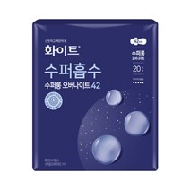 [BH] 화이트 수퍼흡수 오버나이트 수퍼롱 생리대 날개형, 40개입 × 40개, 40개, 20개입