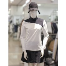 [팬텀]여성 배색 사선 반집업 긴팔 티셔츠 221B1TR059113293