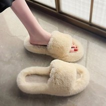 오너클랜 따뜻한 인조 퍼 거실용 사무실용겨울 방한 털 슬리퍼[W9A57A6]