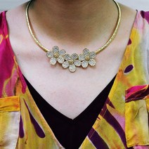 BNP 여름 러블리 꽃송이 오메가 목걸이 여자친구 기념일선물 플라워 초커목걸이 악세사리