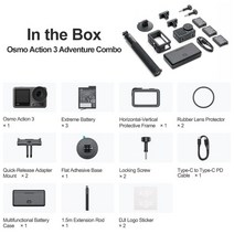 loftysol Osmo-액션 3 표준 콤보 DJI 4K 카메라 스포츠 120fps 155 FOV -20 C -4 F 내한성 150 분 배터리 16m 방수, [02] Adventure Combo, [02] No Plug, 4.Adventure Combo  No Plug
