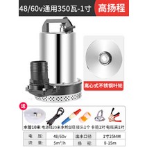 농업용양수기 소형 엔진 물 펌프 DC 잠수할 수 있는 12v24v48v60v 가정용, 1 인치 48v60v 범용 15m 라인 10m 튜