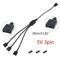 RGB 인터페이스 확장 케이블 5V 3 핀 라디에이터 RGB 팬 커넥터 허브, 녹색