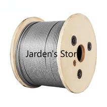 316 스테인리스 스틸 와이어 로프 강한 장력 부드러운 낚시 리프팅 케이블 건설 빨랫줄 100m 150m 300m 3.2mm 1*19, 1.100M x 3.2MM