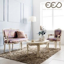 [이드가구] 프렌치 빈티지 엔틱가구 미색 엔틱 거실 소파 테이블 R1285, 단품