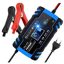 우스틴스 폭스수르 12V 24V 자동식별 자동차 배터리 충전기 배터리복원기 펄스 수리 충전기, 파란색