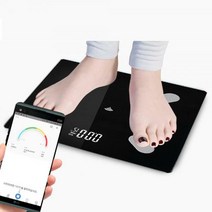 앱연동 스마트 체지방체중계/체중계 BMI 인바디, 블랙, 블랙