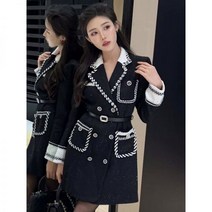 홍콩 고급 수입보세의류 여성 하이엔드 명품스타일 블랙 원피스 하객룩
