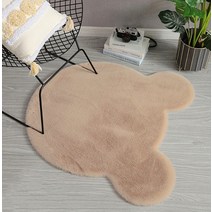 곰돌이러그 스웨이드카페트 포인트러그 거실카페트 브라운